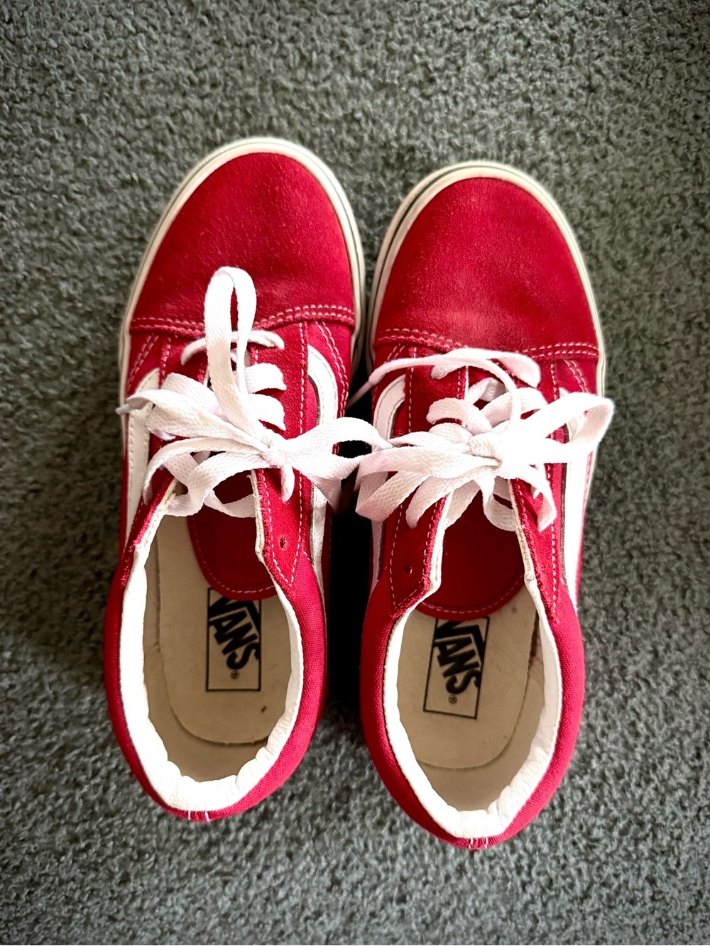 Vans Red Low Top Canvas Sneakers- Skate shoes